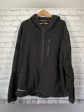 BAERSkin Tactical Fleece Jacket Mens Size 3XL Black Hooded Full Zip Heavyweight